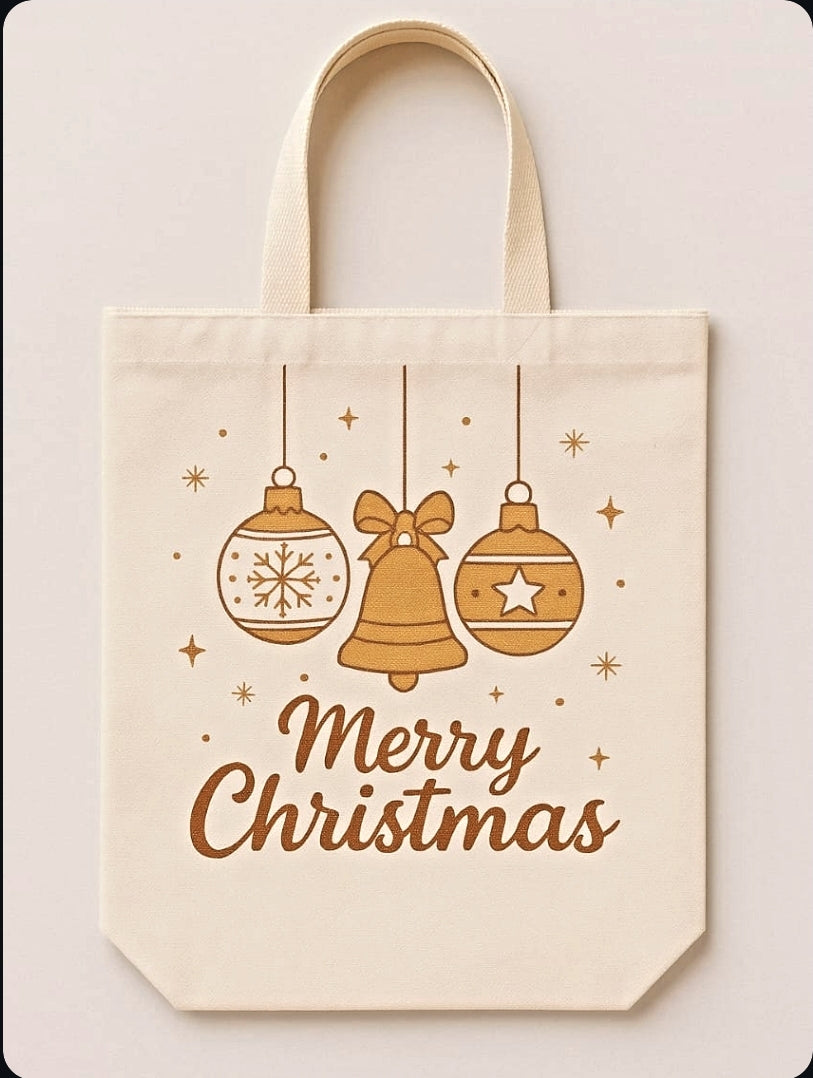 Christmas jute bag  environment friendly tote bag for your little one and for you.