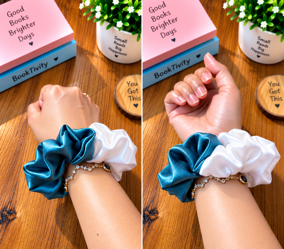 Dual colour Satin Scrunchie big size one piece