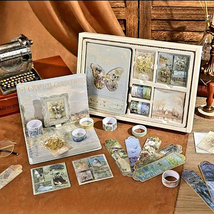 Premium exclusive butterfly journal scrapbook gift set