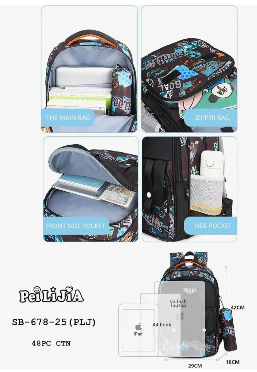 Boys school bag suitable for age 8-12 grade 4-8 waterproof very sturdy.