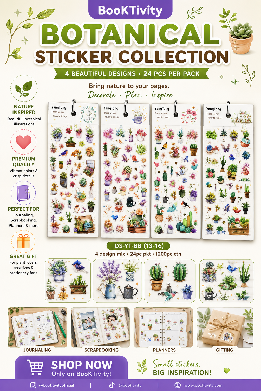 Botanical stickers collection best for journaling waterproof any one random design.