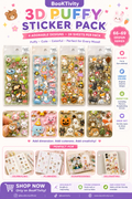 3D puffy stickers. Waterproof. Any one random design.