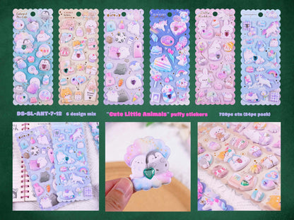 3D Puffy Kawaii Stickers high quality waterproof. Can stick it to journal phone cover water bottle anywhere. RANDOM design.