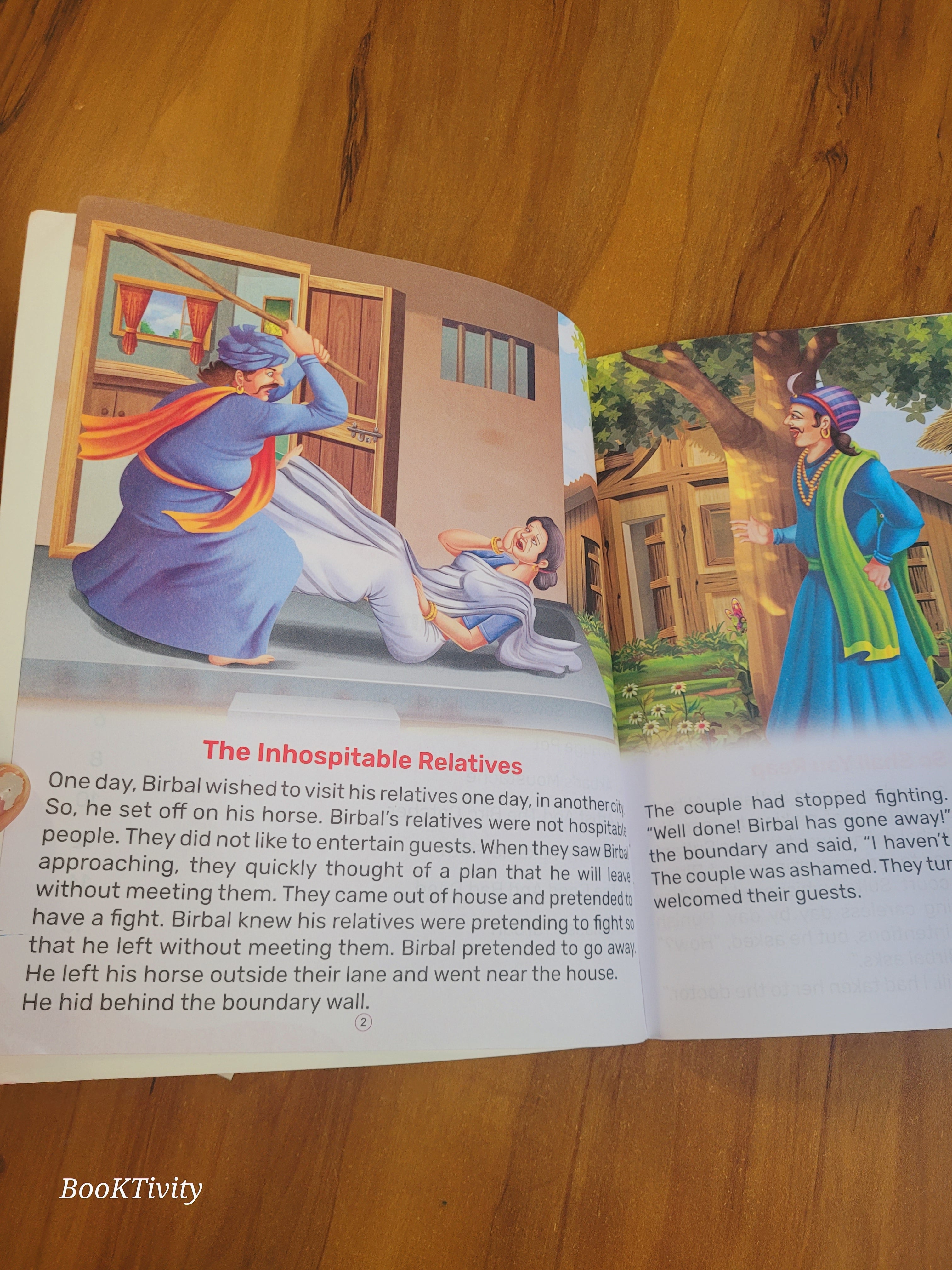 Akbar Birbal stories big prints colourful.