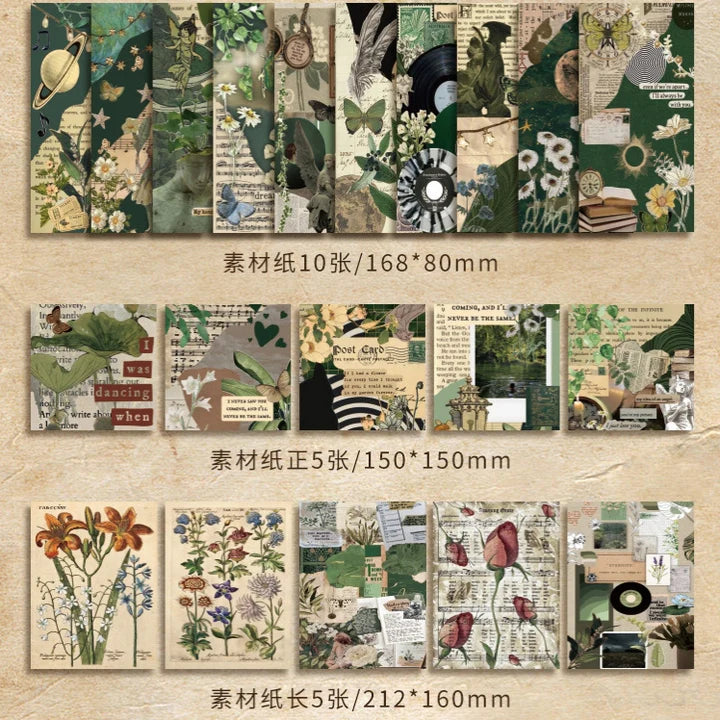 Green leaf Journal scrapbook gift set premium piece