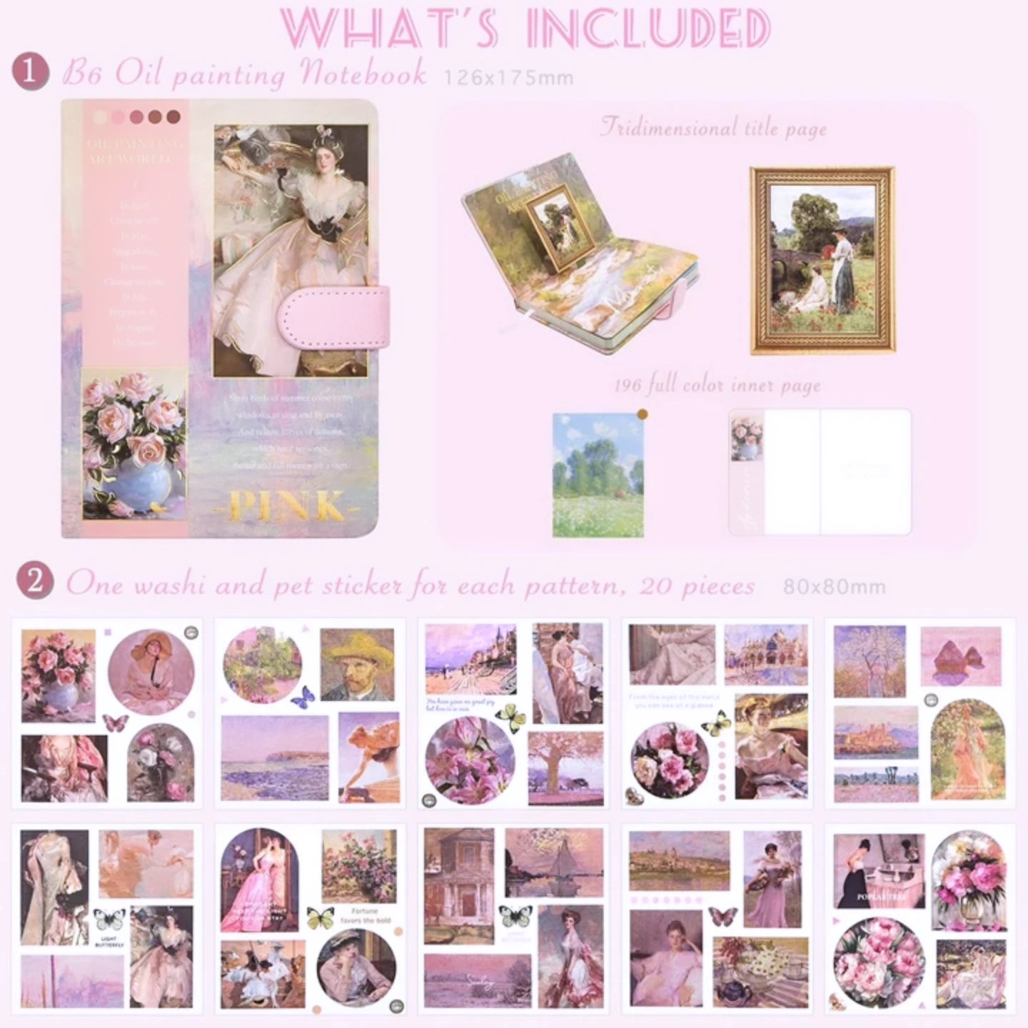 Oil painting scrapbook journal gift set.