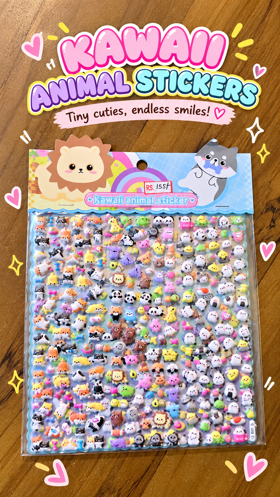 Cute kawaii stickers Animal Set of 2 pages