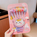 12pc Super Cute HB Pencils with Toy Top Cartoon Erasers for Art Drawing Drafting Sketching Shading Cool Stationery Set For Birthday Return Gift for Kids, PINK. 6 pencil 6 eraser.