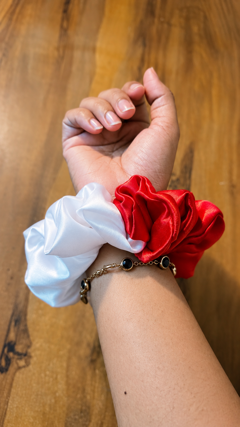 Dual colour Satin Scrunchie big size one piece