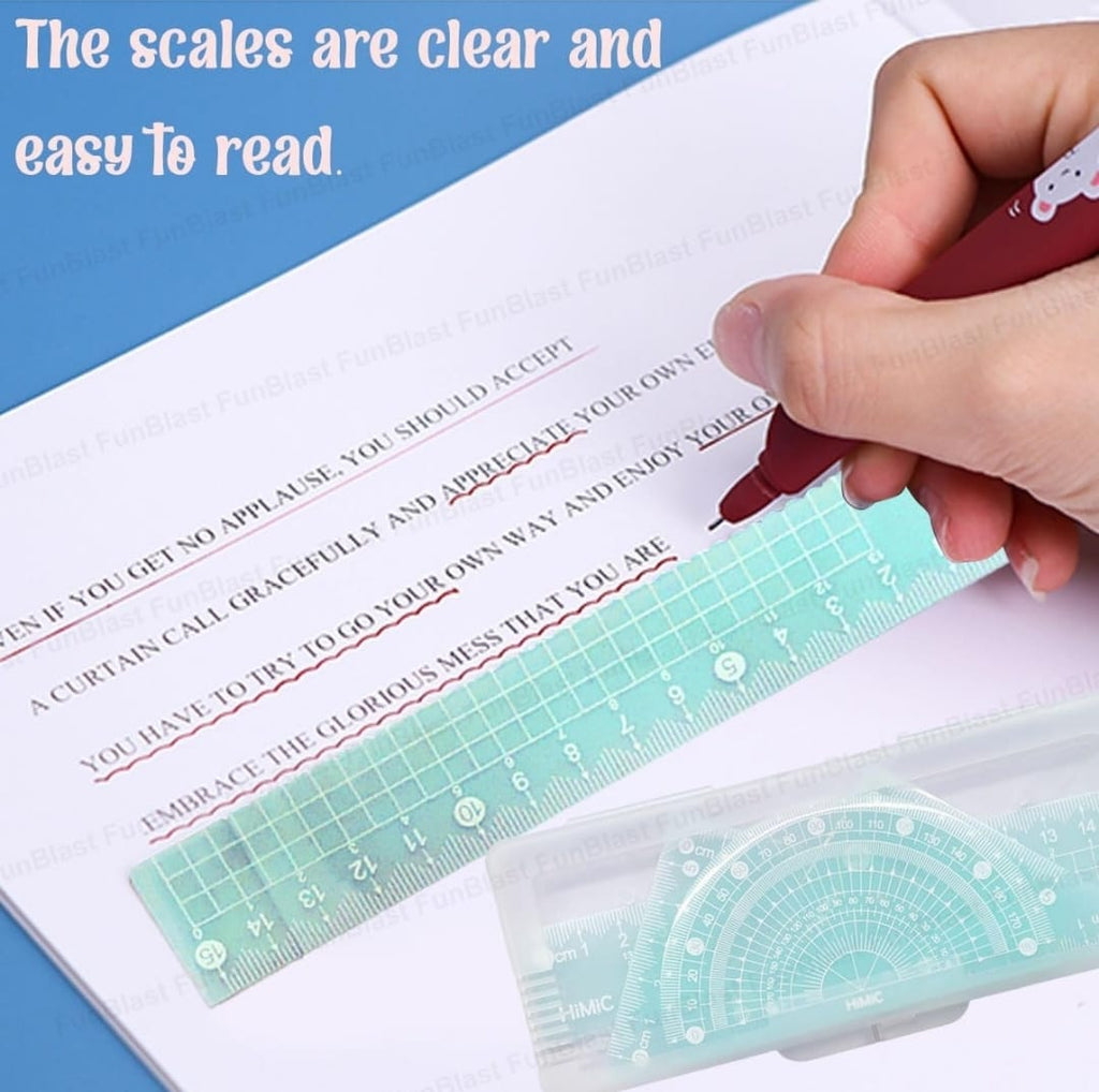 4 in 1 Protractor and Ruler Set - 4 Pack Set Square, Square Rulers, School Geometry Set, Math Protractor, Geometry Rulers (Ruler Random)