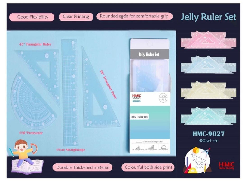 4 in 1 Protractor and Ruler Set - 4 Pack Set Square, Square Rulers, School Geometry Set, Math Protractor, Geometry Rulers (Ruler Random)