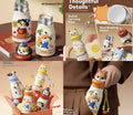 Cute Kawaii Stainless Steel Water Bottle with Tea Infuser | Animal Print Portable any random design with a steel Straw.
