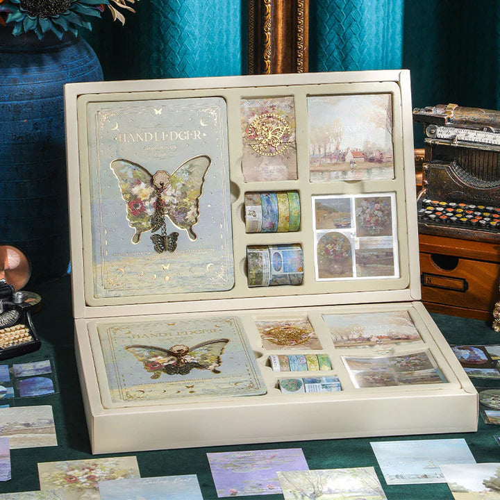 Premium exclusive butterfly journal scrapbook gift set