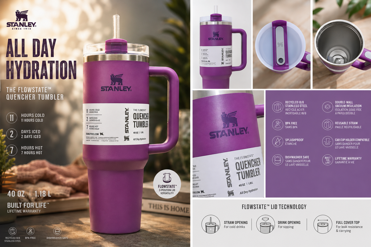 Stanley Cup Insulated hot cold sipper Purple