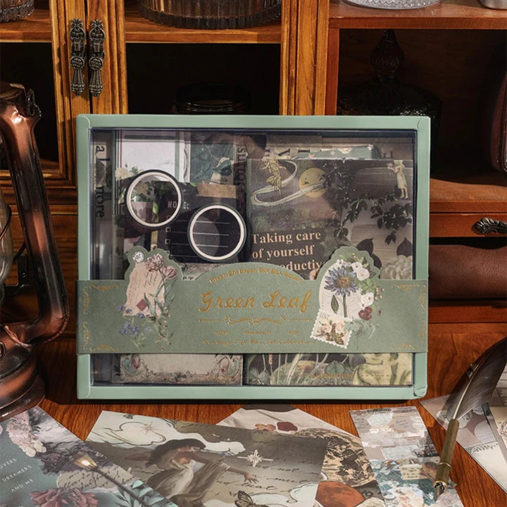 Green leaf Journal scrapbook gift set premium piece