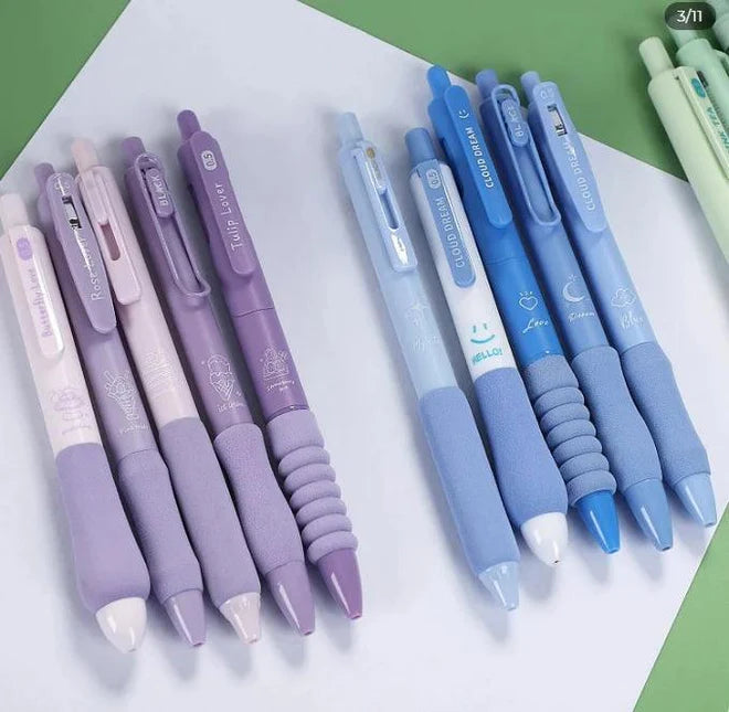 Japanese kawaii soft grip black gel pen gift set 5pc in one set