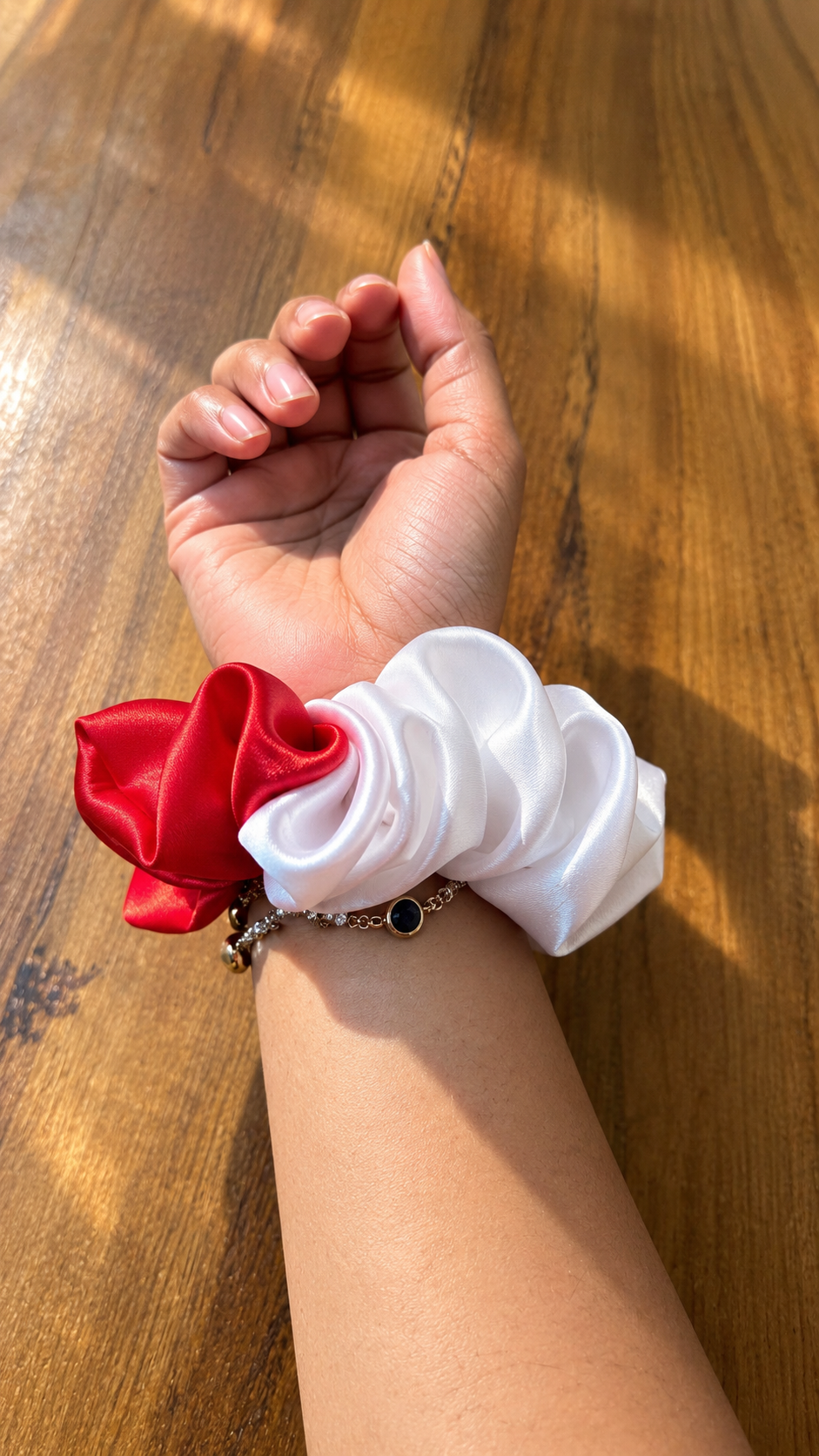 Dual colour Satin Scrunchie big size one piece