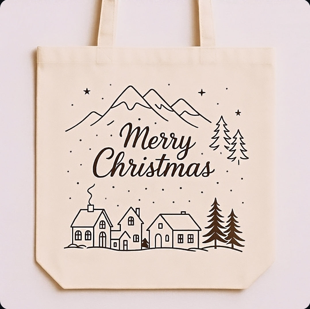 Christmas jute bag DIY colour your bag pre-oulined tote bag for your little one environment friendly.