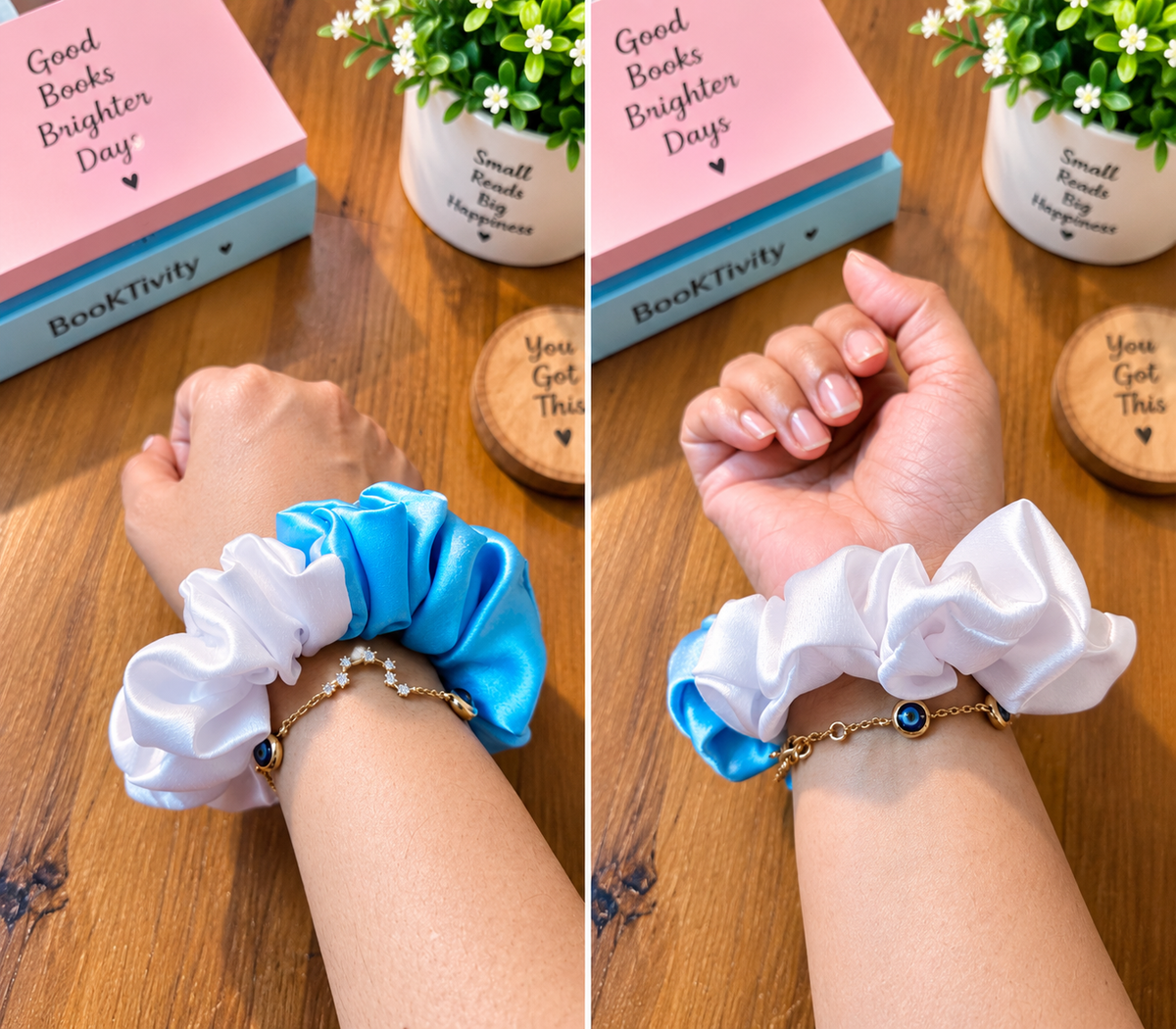 Dual colour Satin Scrunchie big size one piece