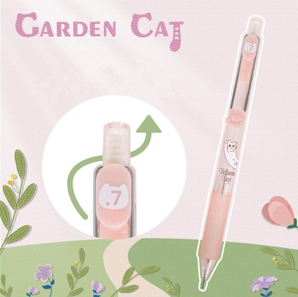 Garden Cat mechanical pencil pastel colour body dark ink. 4pc.