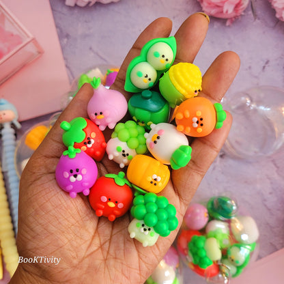 Cute 3d Vegetable Eraser in a Jar (12 pcs inside the jar)