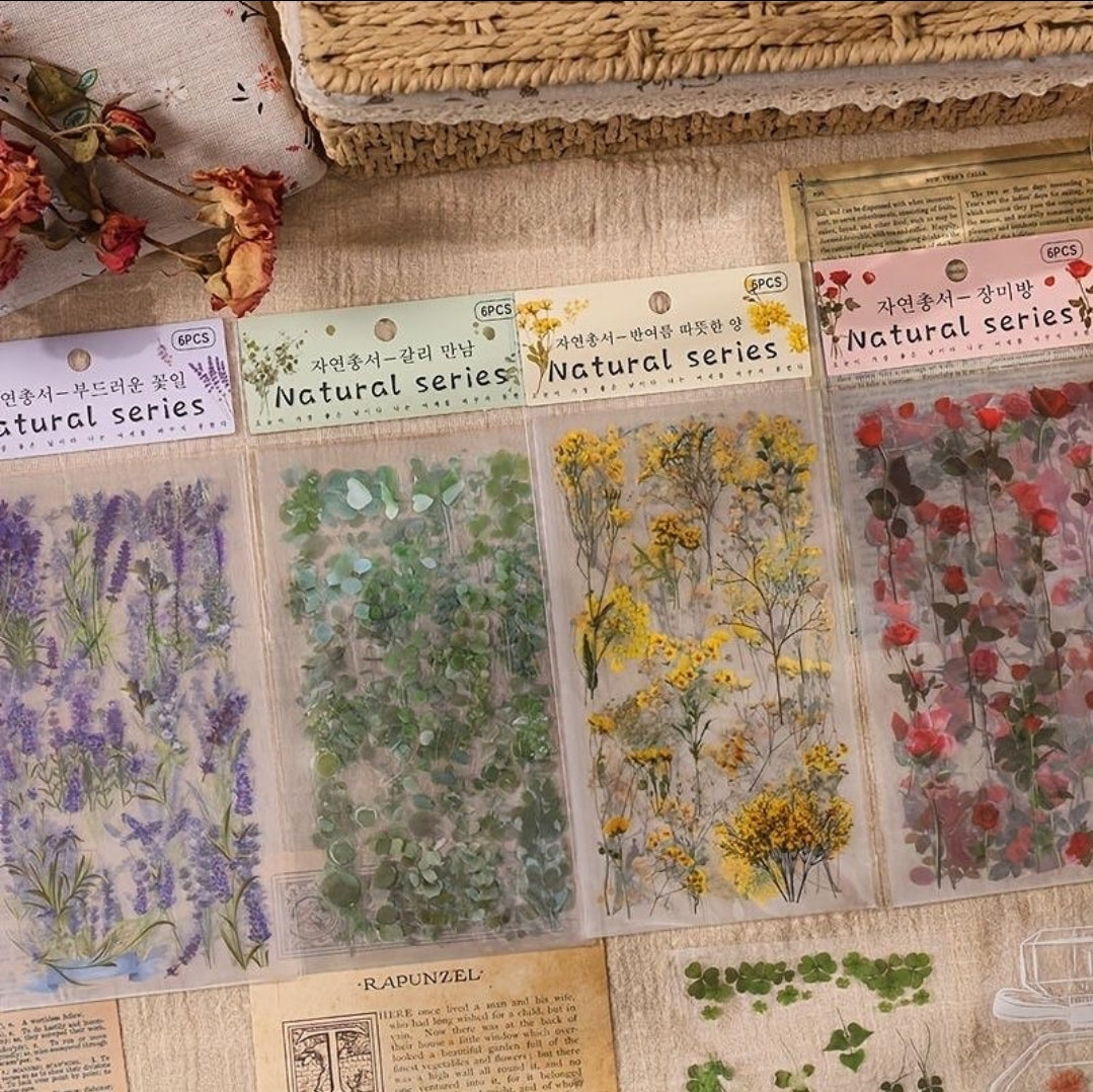 Natural Floral Stickers for journal and crafts