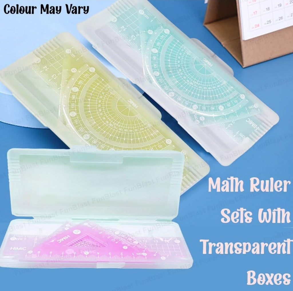 4 in 1 Protractor and Ruler Set - 4 Pack Set Square, Square Rulers, School Geometry Set, Math Protractor, Geometry Rulers (Ruler Random)