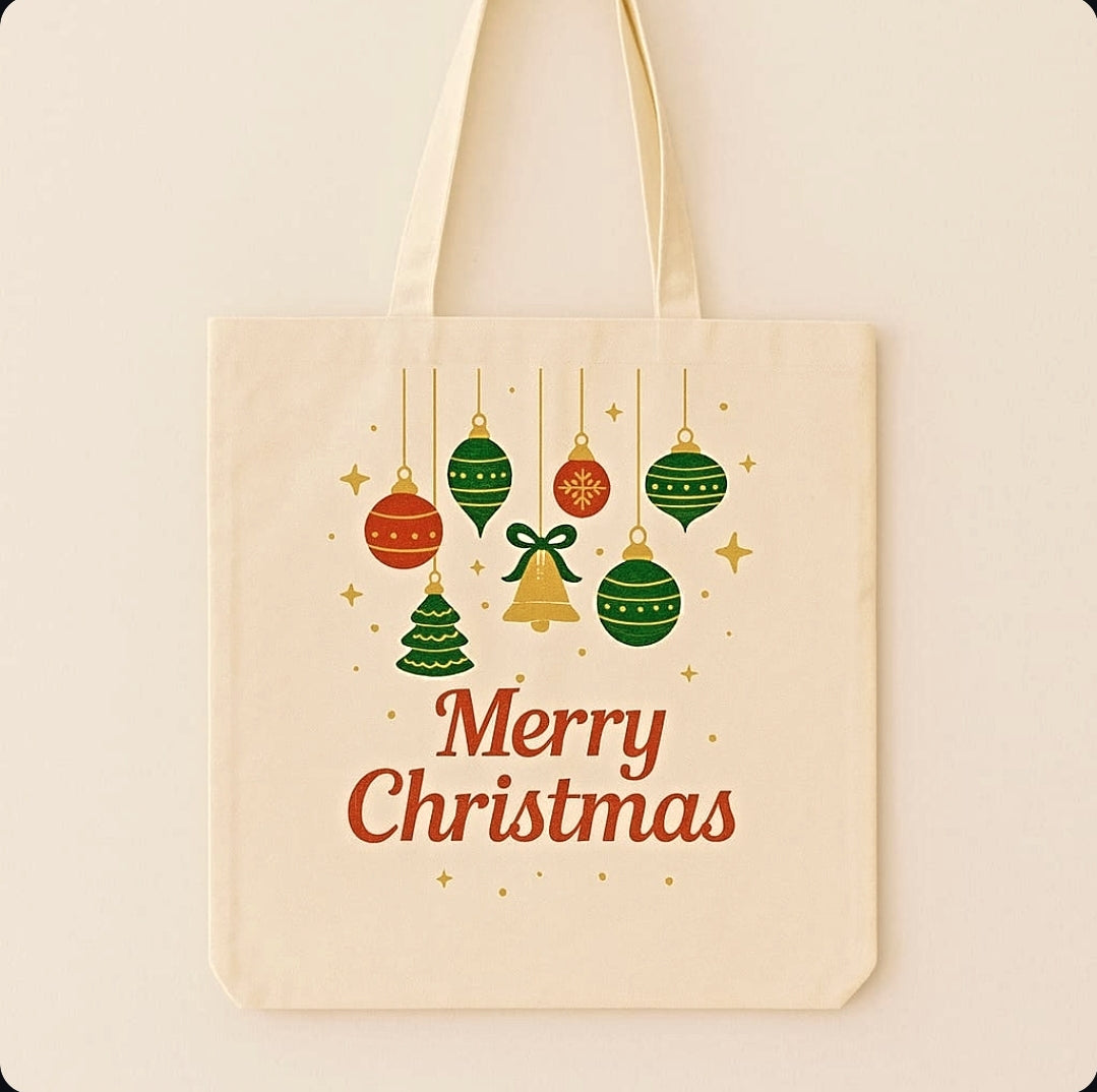 Christmas jute bag  environment friendly tote bag for your little one and for you.