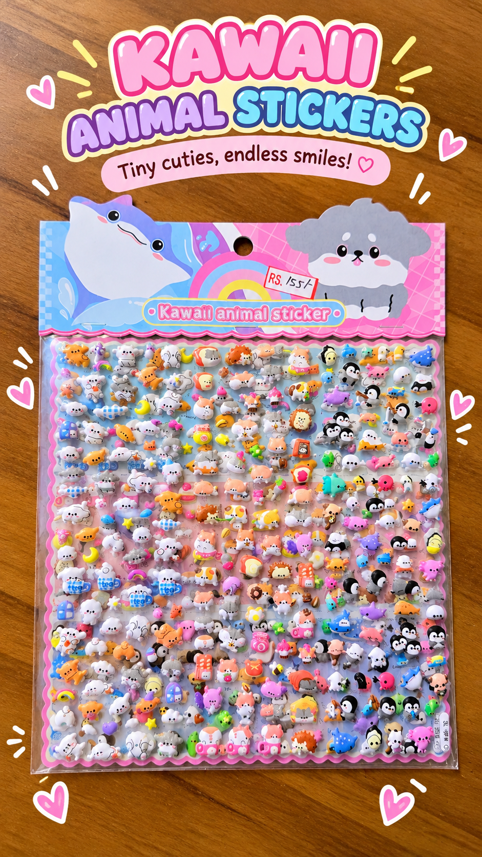 Cute kawaii stickers Animal Set of 2 pages