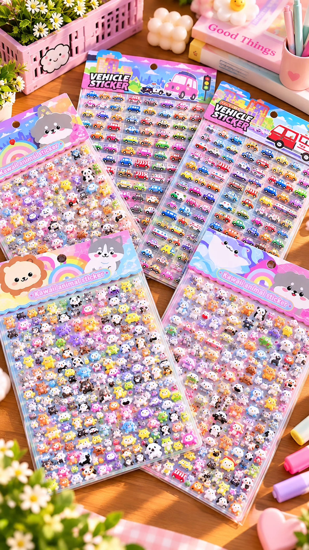 Cute kawaii stickers Animal Set of 2 pages